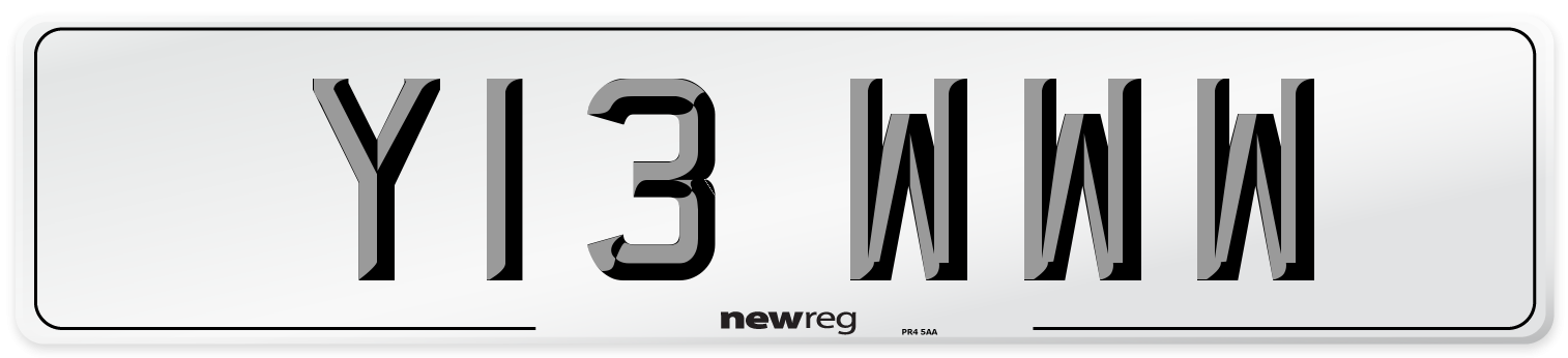 Y13 WWW Number Plate from New Reg